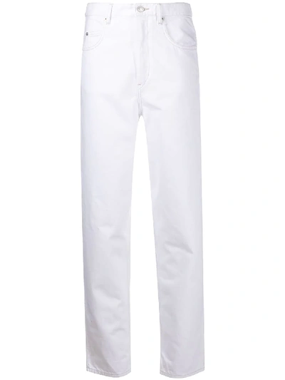 Shop Isabel Marant Étoile Corsy J High-rise Jeans In White