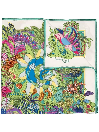 Shop Shanghai Tang Chinese Zodiac Silk Foulard In Multicolour