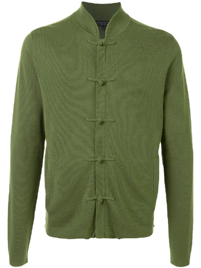 Shop Shanghai Tang Toggle Button Front Cardigan In Green
