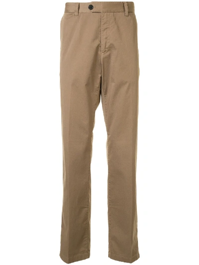 Shop Gieves & Hawkes High-rise Straight Trousers In Brown