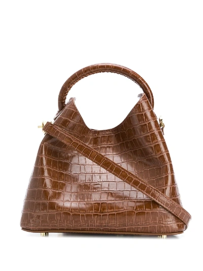 Shop Elleme Baozi Croc-embossed Shoulder Bag In Brown