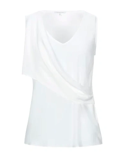 Shop Patrizia Pepe Woman Top White Size 8 Acetate, Silk