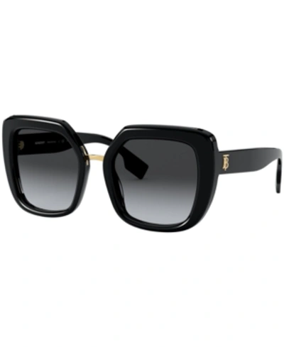 Shop Burberry Polarized Sunglasses, 0be4315 In Black/polar Grey Gradient