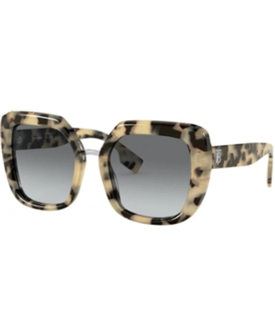 Shop Burberry Sunglasses, 0be4315 In Beige Tortoise/grey Gradient