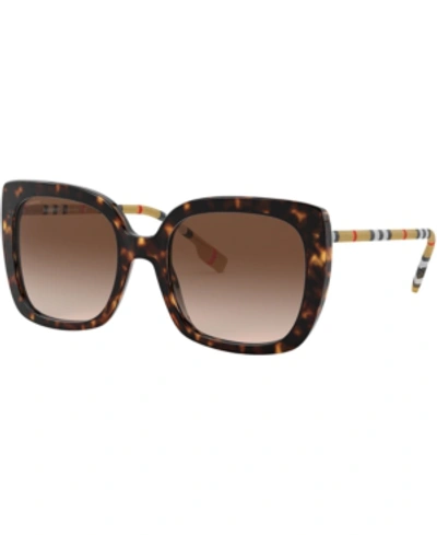 Shop Burberry Sunglasses, 0be4323 54 In Dark Havana/brown Gradient