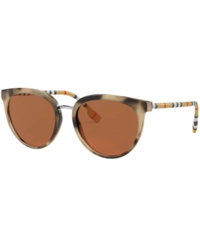 Shop Burberry Sunglasses, 0be4316 In Spotted Horn/brown