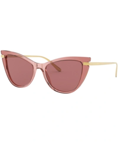 Shop Dolce & Gabbana Sunglasses, 0dg4381 In Pink Multilayer/dark Violet