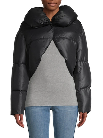 Shop Givenchy Puffer Cardigan Jacket In Black