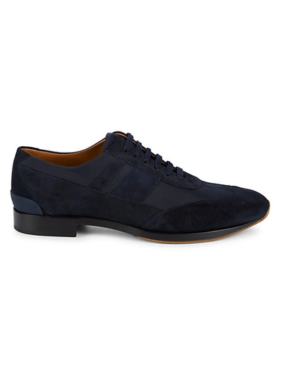 Shop Burberry Kirby Suede Oxford Dress Shoes In Navy