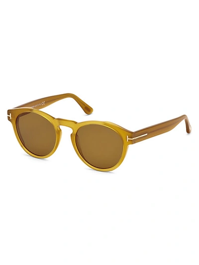 Shop Tom Ford Margaux 50mm Round Sunglasses In Yellow