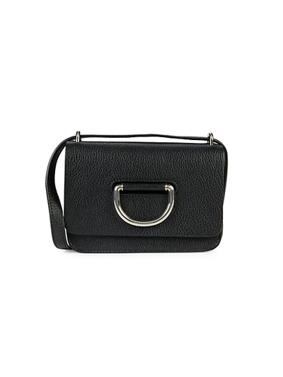 Shop Burberry D-ring Pebbled Leather Crossbody Bag In Black