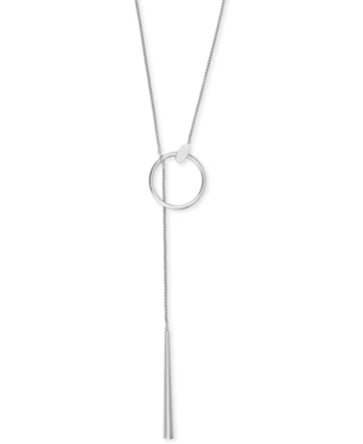 Shop Kendra Scott Sculptural 28" Adjustable Lariat Necklace In Silver