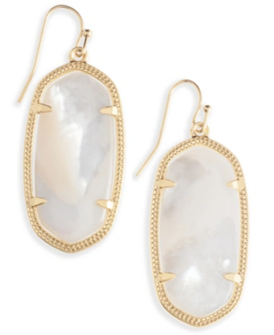 Shop Kendra Scott Elle Drop Earrings In Gold Ivory Mother Of Pearl