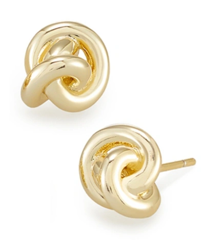 Shop Kendra Scott Love Knot Stud Earrings In Gold