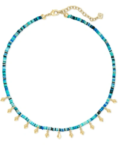 Shop Kendra Scott Disc-bead & Stud Charm Choker Necklace, 15" + 2" Extender In Sea Green