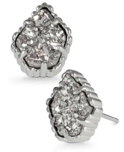Shop Kendra Scott Drusy Stone Stud Earrings In Platinum Drusy