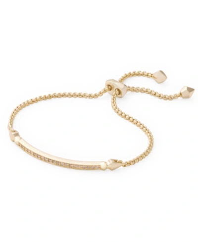 Kendra Scott Ott Adjustable Chain Bracelet W/ Cubic Zirconia In Gold
