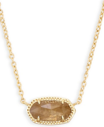 Shop Kendra Scott 14k Gold Plated Elisa Pendant Necklace In Citrine