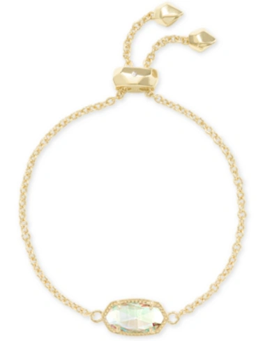 Shop Kendra Scott 14k Gold-plated Stone Slider Bracelet In Dichroic Glass