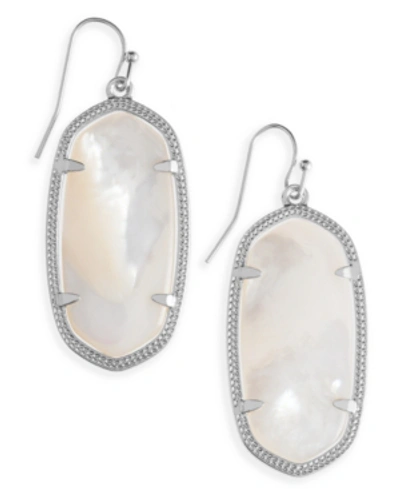 Shop Kendra Scott 14k Gold Plated Elle Drop Earrings In Silver Ivory Mother Of Pearl