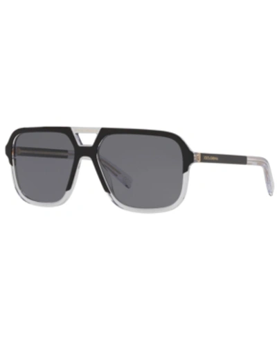 Shop Dolce & Gabbana Polarized Sunglasses, Dg4354 58 In Matte Black/polar Grey