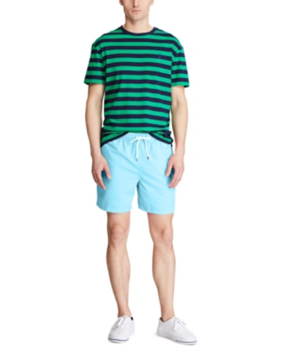 Shop Polo Ralph Lauren Men's 5-¾" Inch Traveler Swim Trunks In French Turquoise