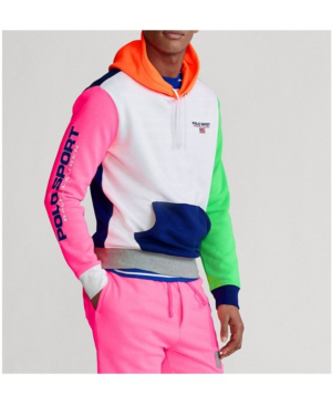 Polo Ralph Lauren Men's Neon Fleece Colorblock Drawstring Hoodie In White  Multi | ModeSens