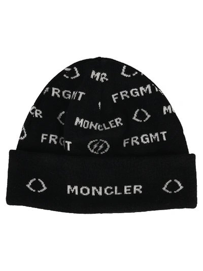 Shop Moncler Fragment Logo Beanie In Black