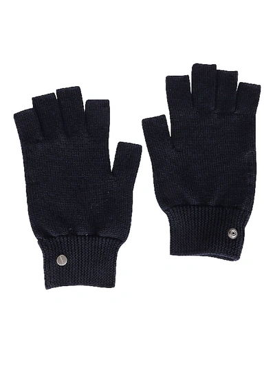 Shop Rick Owens Blue Wool Gloves In Lapis