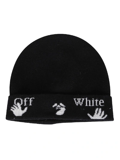 Shop Off-white Black Wool Beanie Hat