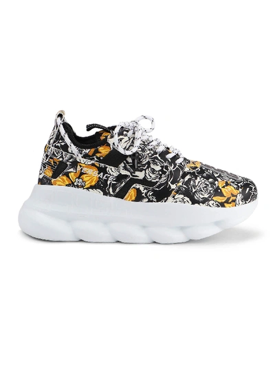 Shop Versace Sneaker Chain Reaction 2 In White+black+gold