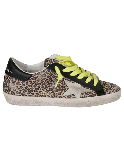Shop Golden Goose Superstar Leopard Sneakers In Beige Brown/ice/black