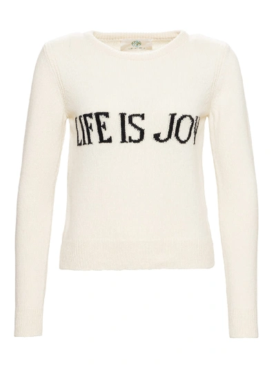 Shop Alberta Ferretti Life Is Joy Sweater In Bianco
