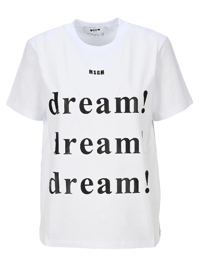 Shop Msgm Dream Print T-shirt In White