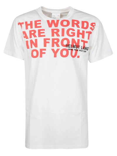 Shop Helmut Lang The Words T-shirt In Chalk White