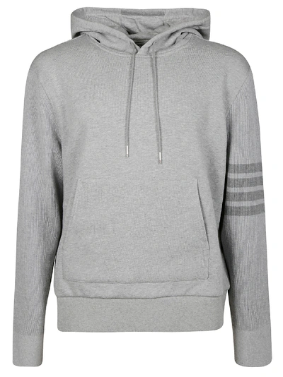Shop Thom Browne Pullover Loopback Hoodie In Light Grey
