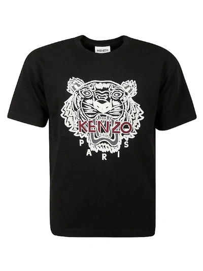 Shop Kenzo Varsity Tiger T-shirt In Black/white