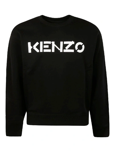 Shop Kenzo Logo Classic Sweatshirt In Black/white