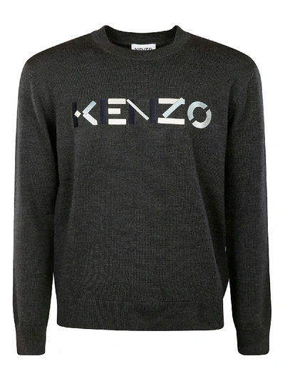 Shop Kenzo Logo Jumper In Grey