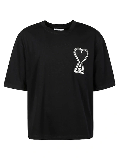Shop Ami Alexandre Mattiussi Heart Patch T-shirt In Black