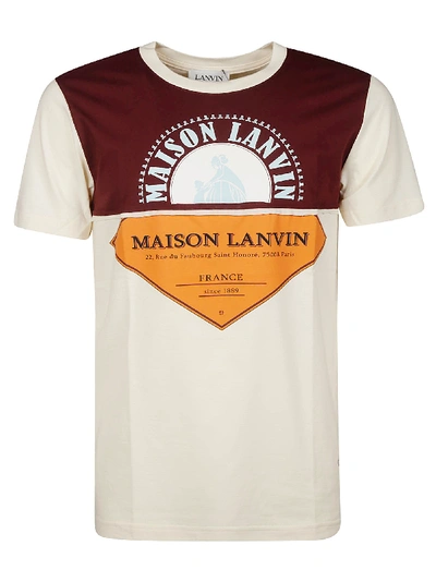 Shop Lanvin Maison T-shirt In Light Beige/maroon