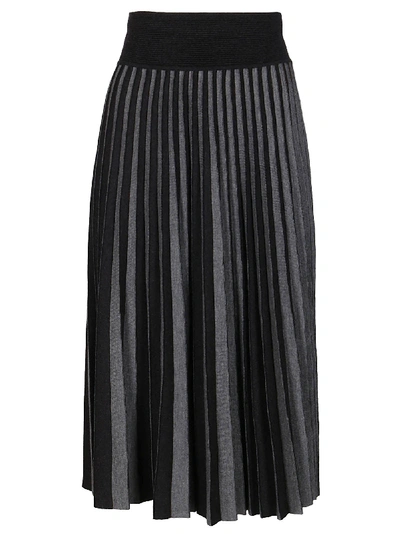 Shop Agnona Grey Wool-blend Skirt
