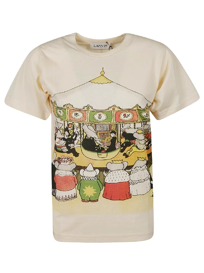 Shop Lanvin Printed T-shirt In Ecru