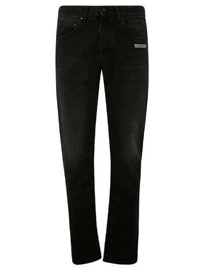 Shop Off-white Slim Fit Jeans In Black/white