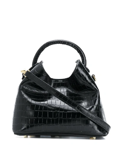 Shop Elleme Baozi Croc-embossed Shoulder Bag In Black