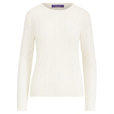 Shop Ralph Lauren Cable-knit Cashmere Sweater In Lux Cream
