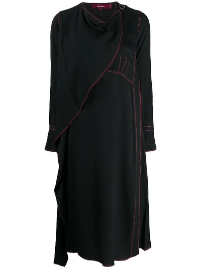 Shop Sies Marjan Draped Neck Dress In Black