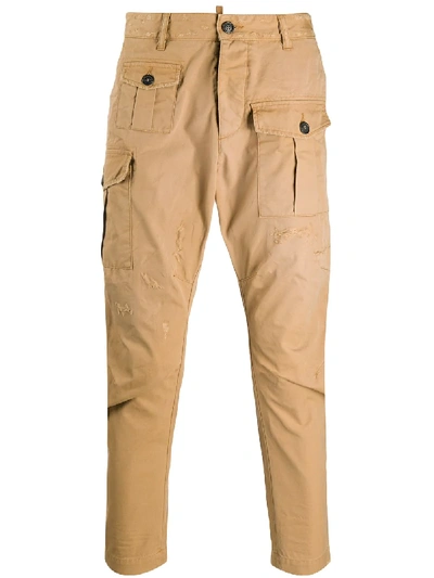 Dsquared2 Straight-leg Cargo Pants In Neutrals