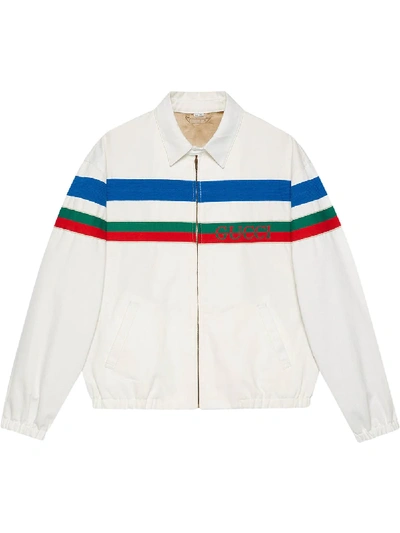 Shop Gucci Stripe-detail Jacket In White