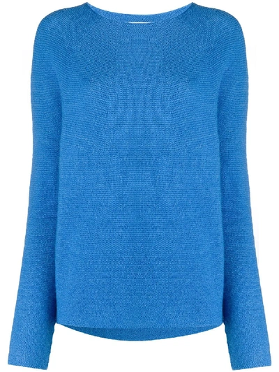 Shop Christian Wijnants Slouchy Crew Neck Jumper In Blue